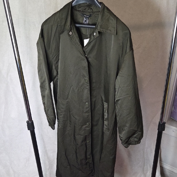 Forever 21 Jackets & Blazers - Forever 21 Olive Trench Coat